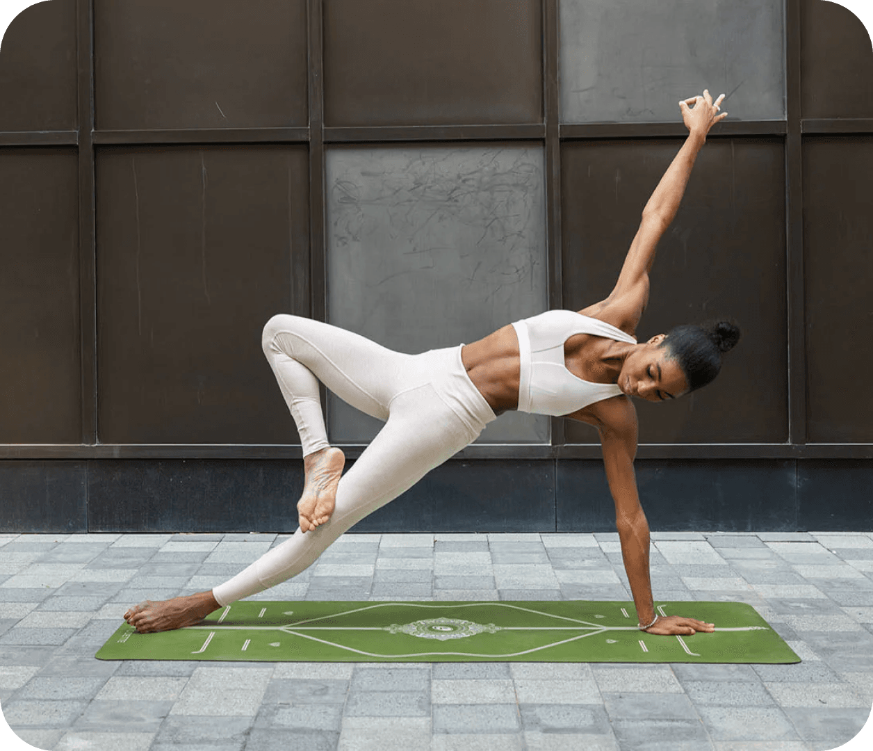 Yoga practitioner holding a balancing pose